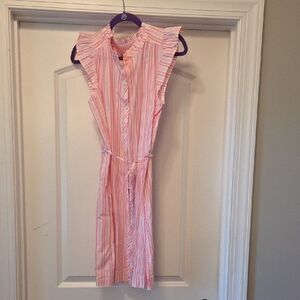 LOFT Pink Striped Dress